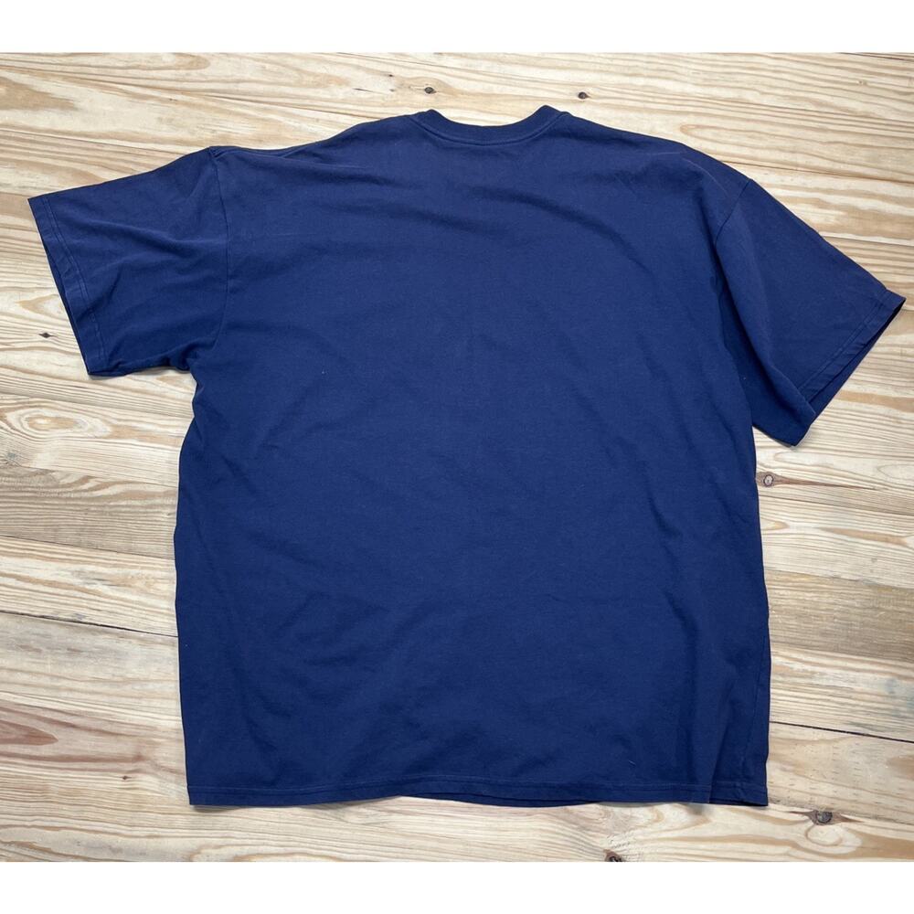 Vtg Nike Center Swoosh Shirt Mens XXL Baseball Navy Blue Spellout Logo - Picture 4 of 4